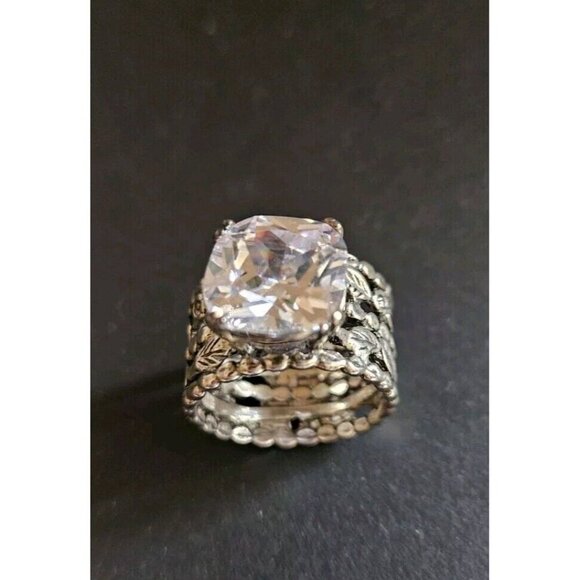 YAM Michal & Yuval 925 Sterling Silver Vintage Israel CZ Ring Size 9 - Picture 2 of 11